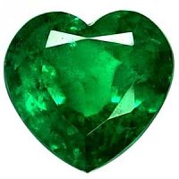 1.68 ct Heart Green Natural Emerald