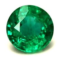 0.90 ct Round Green Natural Emerald