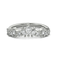 Cluster Wedding Ring with Marquise Diamond 0.53cts