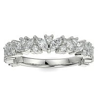 18ct Wg Scattered Marqui and Round Diamond Band