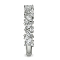 18ct Wg Scattered Marqui and Round Diamond Band