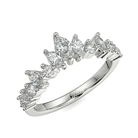 Cluster Wedding Ring with Marquise Diamond 0.53cts