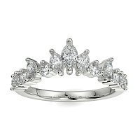 Cluster Wedding Ring with Marquise Diamond 0.53cts