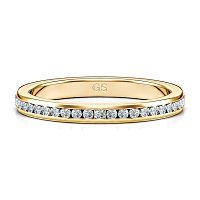 Tulip Channel Set Wedding Ring with Diamond 0.21ct Total Weight