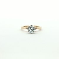 Tulip Petal Engagement Ring with IGI LG Diamonds 1.09cts Total Weight