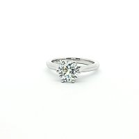 Tulip Engagement Ring with White IGI LG Diamond 1.55cts Total Weight