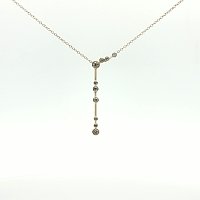 Diamond Drop Necklace with Natural Diamonds 0.26ct Total Weight
