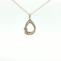 Diamond Drop Necklace with Natural Diamonds 0.20ct Total Weight