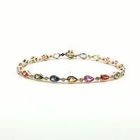 Multi‑Color Bracelet with Natural Sapphires 5.37cts Total Weight