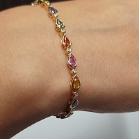 Multi‑Color Bracelet with Natural Sapphires 5.37cts Total Weight