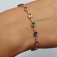 Multi‑Color Bracelet with Natural Sapphires 8.50cts Total Weight