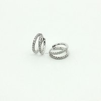 Round Lab Grown Diamond Hoop Earrings 0.18ct Total Weight