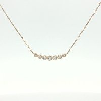 Round Lab Grown Diamond Bar Necklace 0.254ct Total Weight