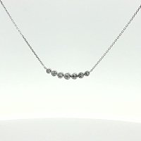 Round Lab Grown Diamond Bar Necklace 0.254ct Total Weight