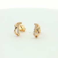 Round Lab Grown Wavy Diamond Stud Earrings 0.216ct Total Weight
