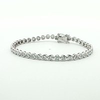 Bezel Tennis Bracelet with Round Lab Grown 3.02ct Total Weight