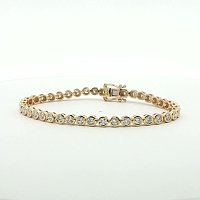 Bezel Tennis Bracelet with Round Lab Grown 3.02ct Total Weight