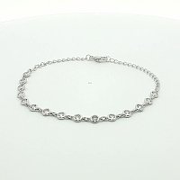 Bezel Chain Bracelet with Round Lab Grown Diamonds 0.76ct Total Weight