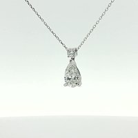 Diamond Necklace with Pear & Round Lab Grown 1.1ct Total Weight