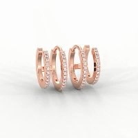 Earring Huggies with Natural Diamonds 0.16cts Total Weight