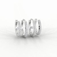 Earring Huggies with Natural Diamonds 0.16cts Total Weight
