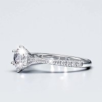 Cathedral 1ct Round IGI LG Side Stones Diamond Engagement Ring