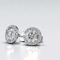 Earrings with 2 Lab Grown Diamonds 2.10cts Total Weight