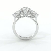 Tulip 3 Stones Engagement Ring with IGI LG Diamonds 2.56cts Total Weight