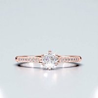 Petite Rene Bead Set Diamond Engagement Ring