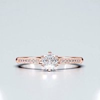 Petite Rene Bead Set Diamond Engagement Ring