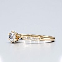 Petite Rene Bead Set Diamond Engagement Ring