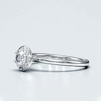 Petite Star Halo Diamond Engagement Ring