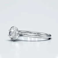 Petite Star Halo Diamond Engagement Ring