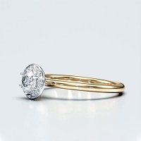 Petite Star Halo Diamond Engagement Ring