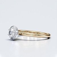 Petite Star Halo Diamond Engagement Ring