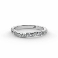 Curved Wedding Ring with Natural Diamonds 0.38ct Total Weight