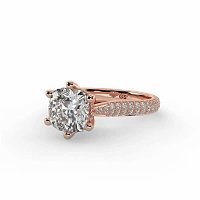 Cathedral Pave Set 6 Claws with Diamond Bridge