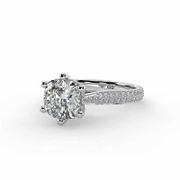 Cathedral Pave Set 6 Claws with Diamond Bridge