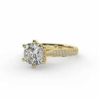 Cathedral Pave Set 6 Claws with Diamond Bridge