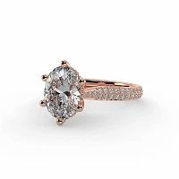 Cathedral Pave Set 6 Claws with Diamond Bridge