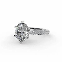 Cathedral Pave Set 6 Claws with Diamond Bridge