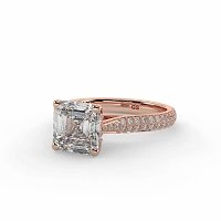 Cathedral Pave Set 6 Claws with Diamond Bridge