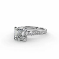 Cathedral Pave Set 6 Claws with Diamond Bridge
