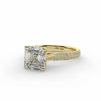 Cathedral Pave Set 6 Claws with Diamond Bridge