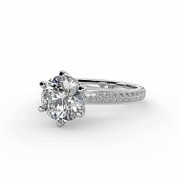 Cathedral Pave Set 6 Claws with Diamond Bridge