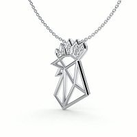 Rooster Pendant featuring 10 Lab grown Diamonds