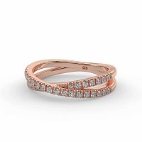 Cross-Over Claw Set Wedding Ring