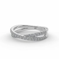 Cross-Over Claw Set Wedding Ring