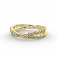 Cross-Over Claw Set Wedding Ring