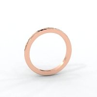 Ariel Wedding Ring with Hammer set Diamonds on Band